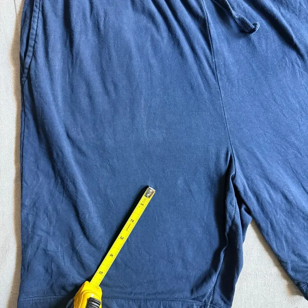 M. Singer Lounge Shorts Men's Large Made in USA Blue Drawstrings Cotton Gymcore